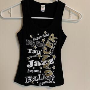 Dancer Born For This Dance Black Tank Top Kids Size Small Jazz Tap Hip Hop